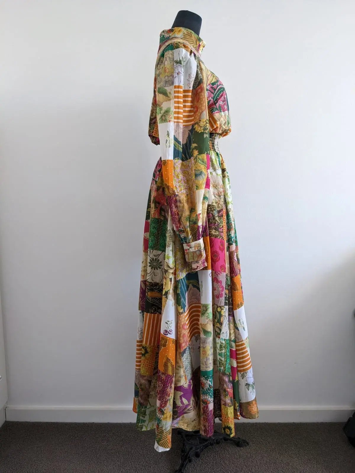 Alemais Hattie Patchwork Midi Dress Multi Print Size 8 photo 5