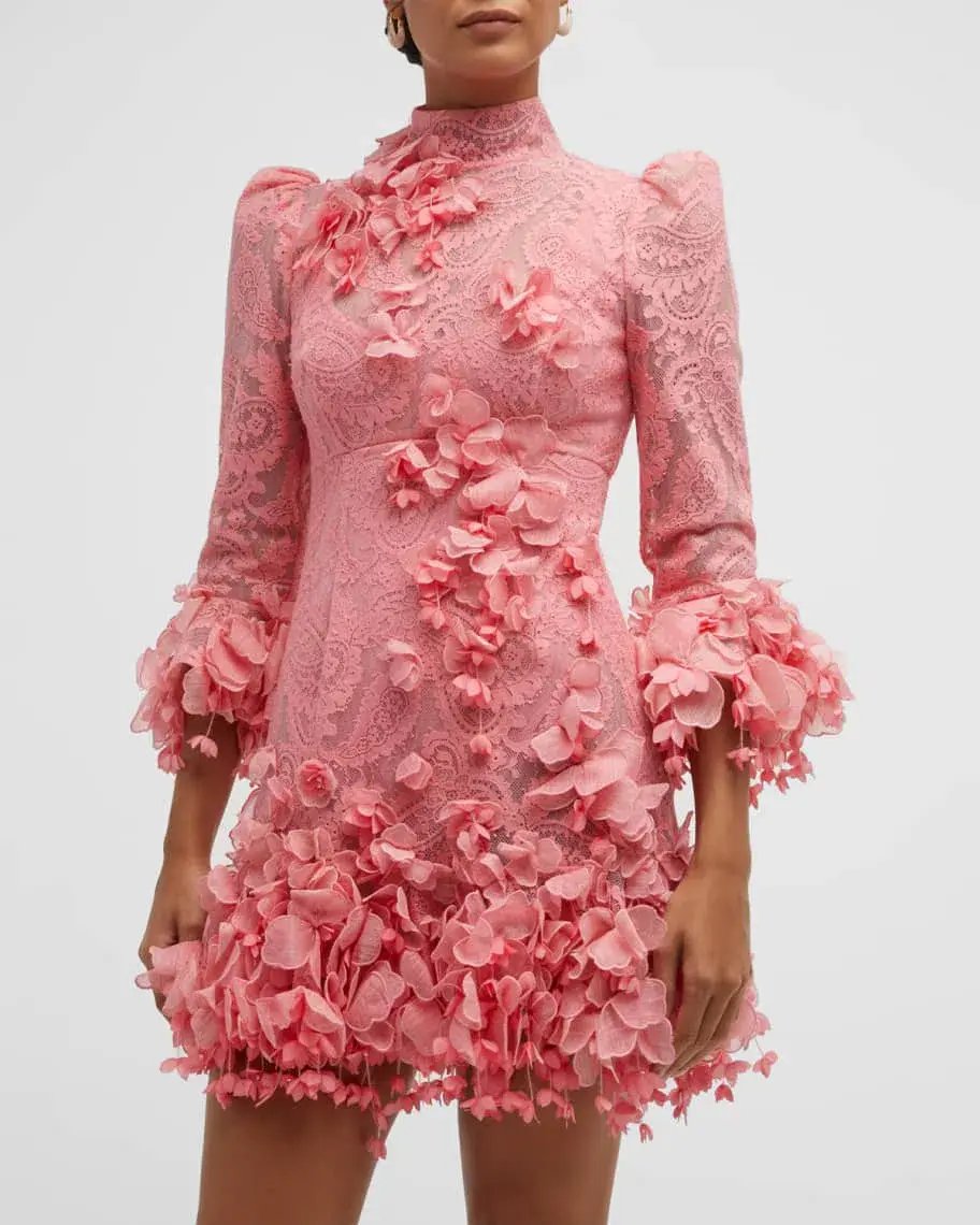 Zimmermann High Tide Lace Mini Dress in Guava Size 3 / AU 14 photo 4