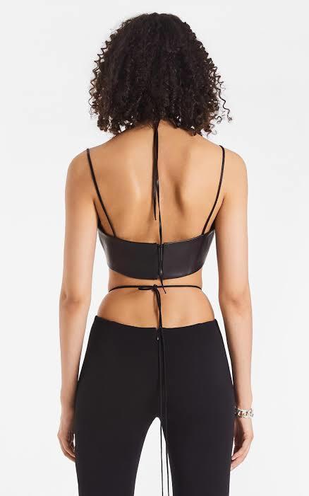 Dion Lee Leather Single Link Bra Black Size 8 photo 2