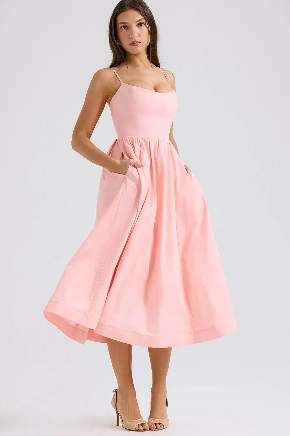 House of CB Lolita scoop-neck cotton-blend midi dress Size M photo 2