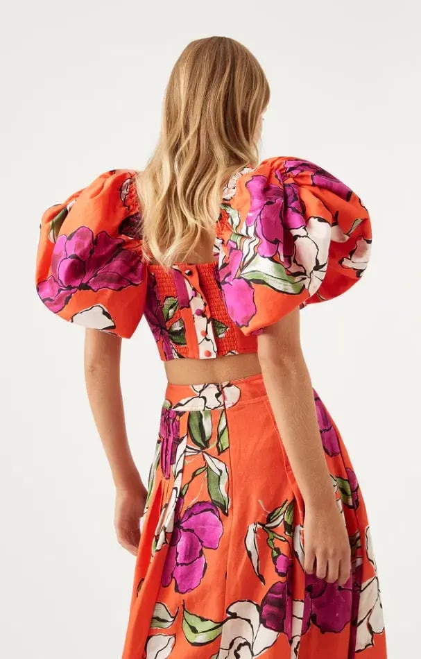 Aje Marcel Puff Sleeve Bodice and Lewis Skirt Set  Vivid Camellia Size 12 photo 2