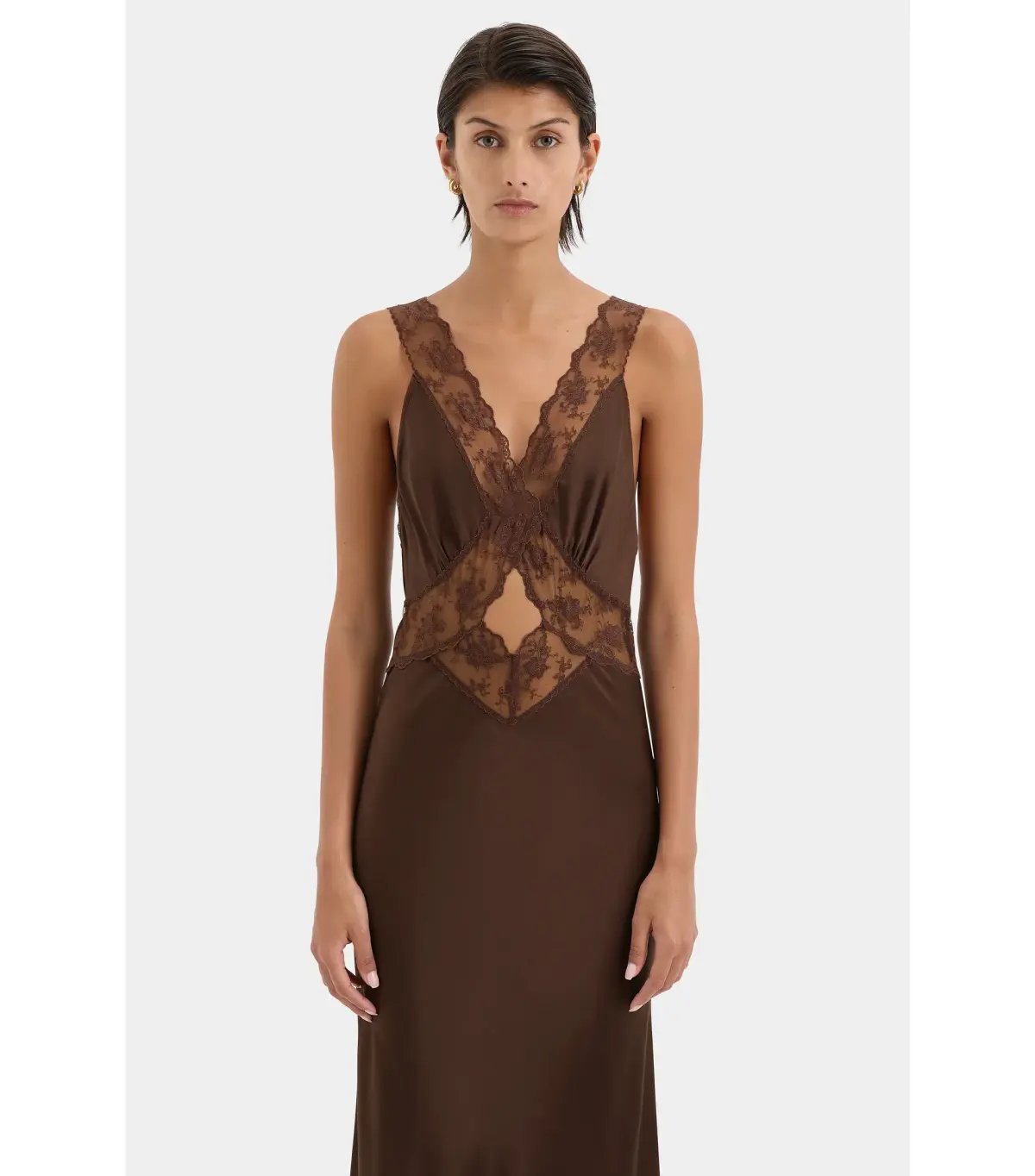 Sir The Label Aries Cut Out Gown in Chocolate Size 1 / AU 8 photo 3