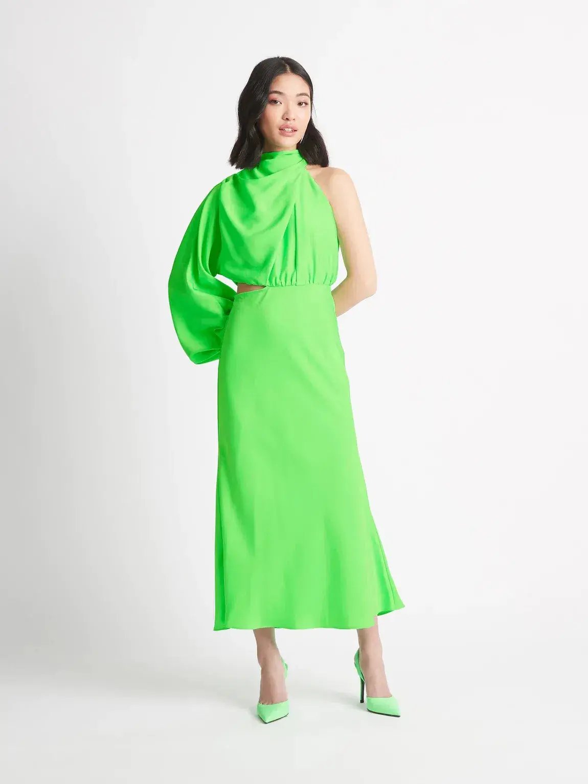 Sheike Olivia Maxi Dress Neon Green Size 8 photo 2