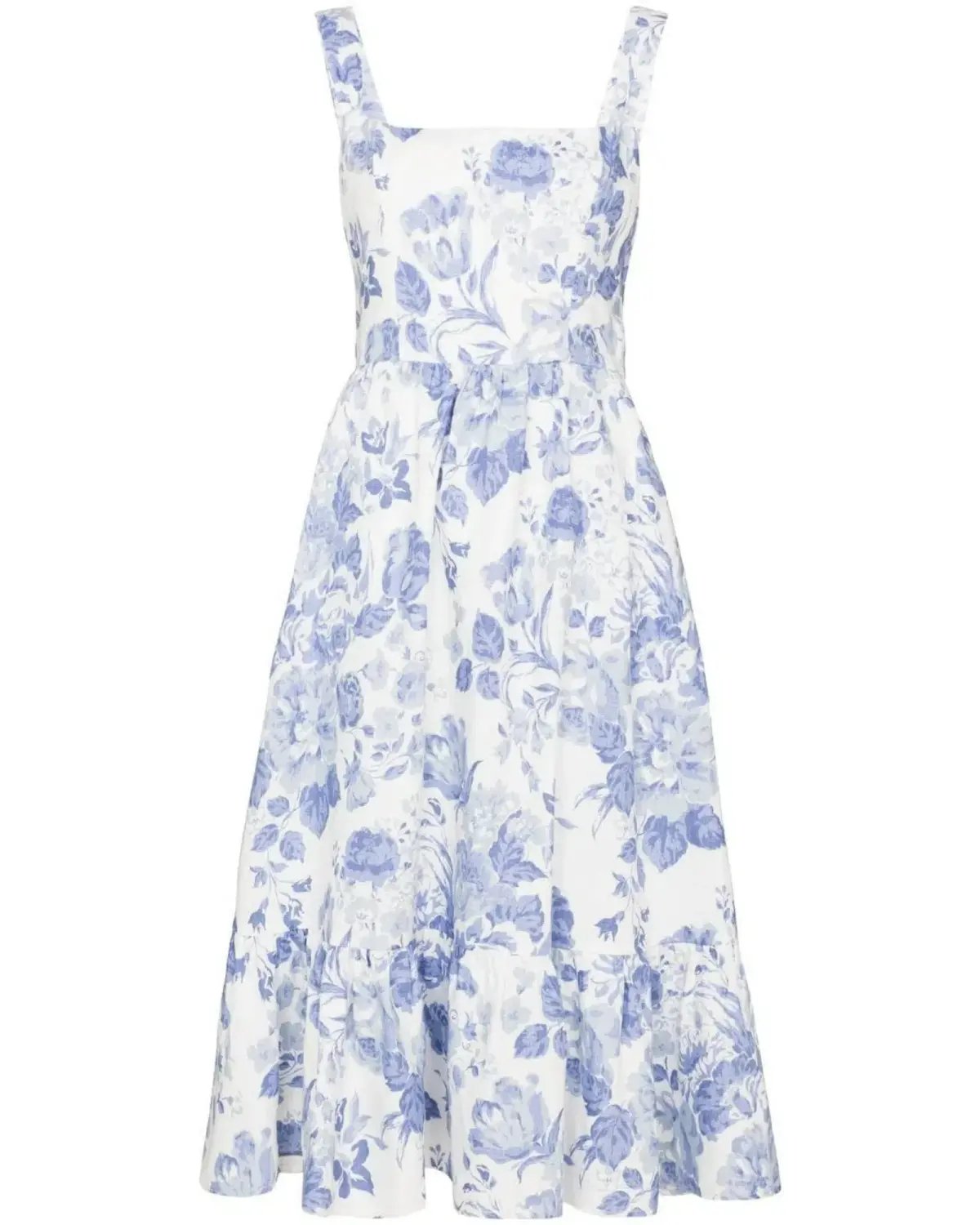 Reformation Square-Neck Tiered Midi Dress Floral Print Size AU 8 photo 3