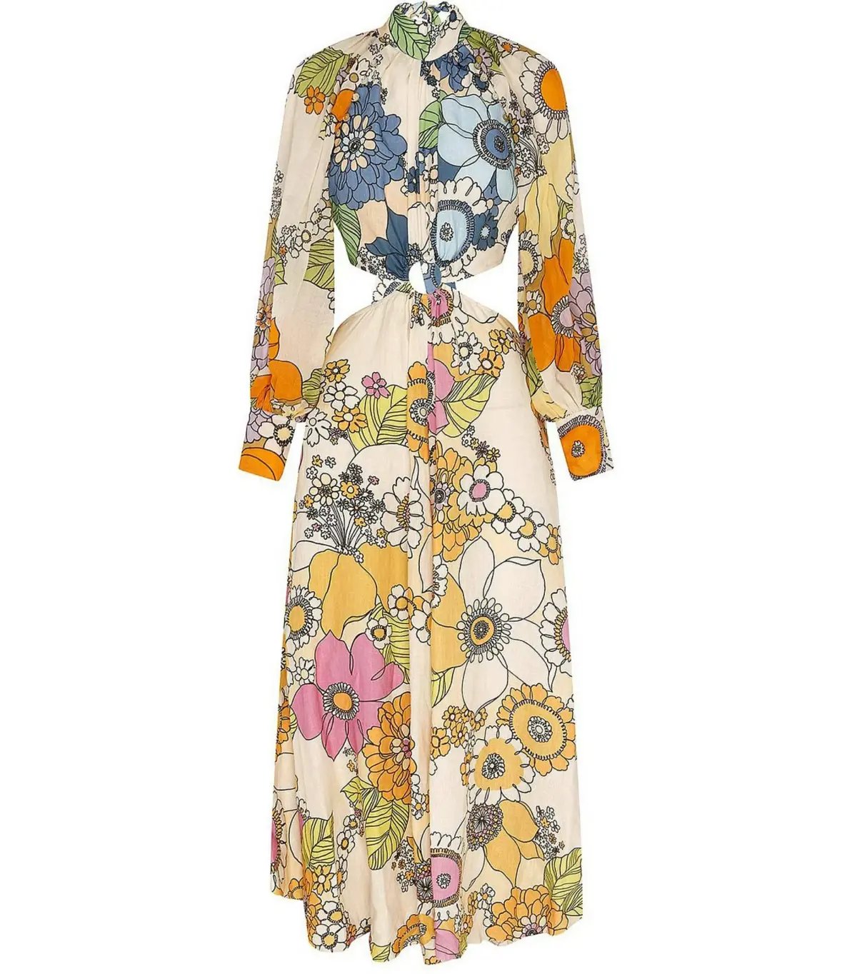 Alemais Farrah Cut Out Midi Dress Floral Size AU 12 photo 5