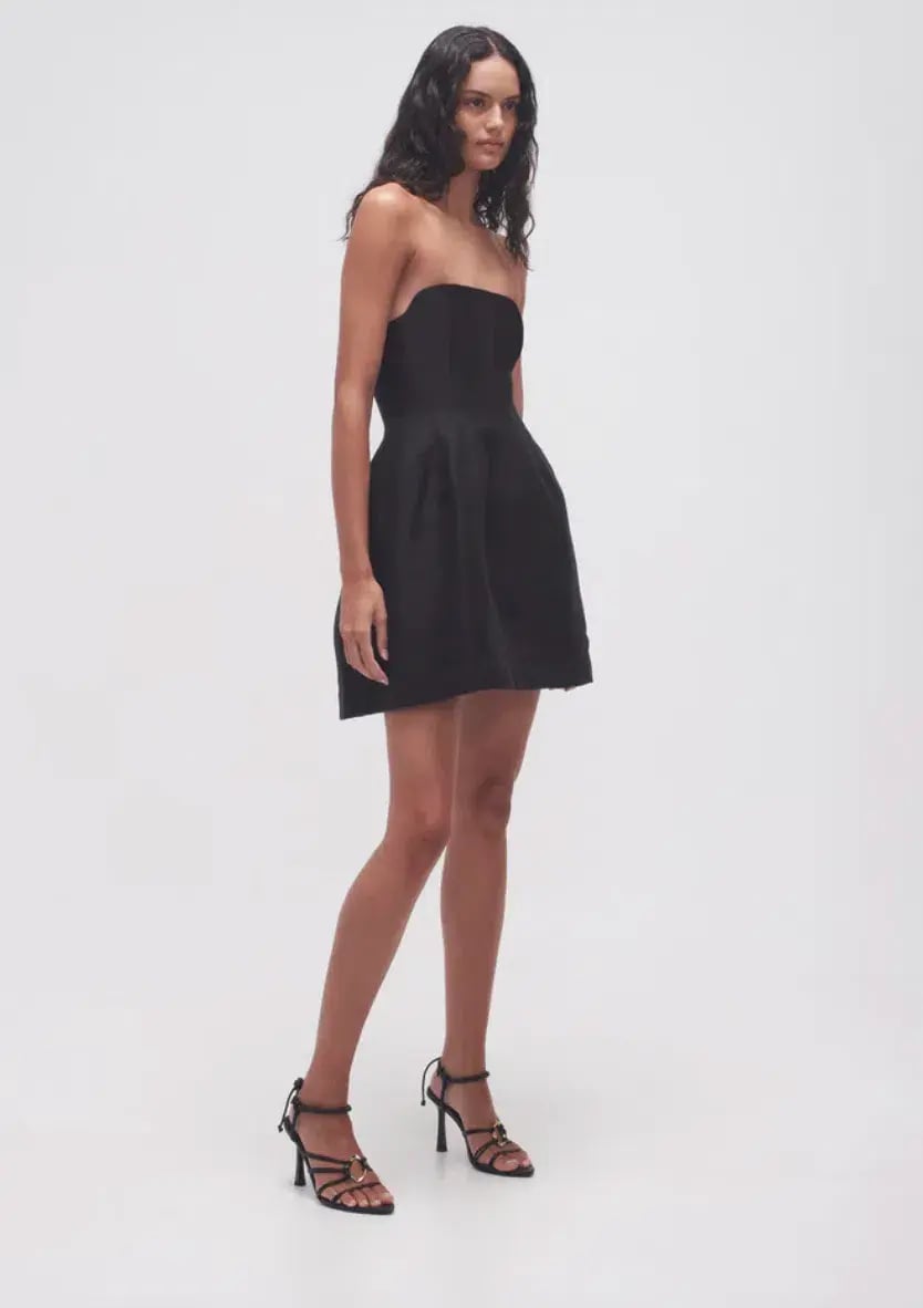Aje Baret Strapless Mini Dress Black Size 8 photo 2