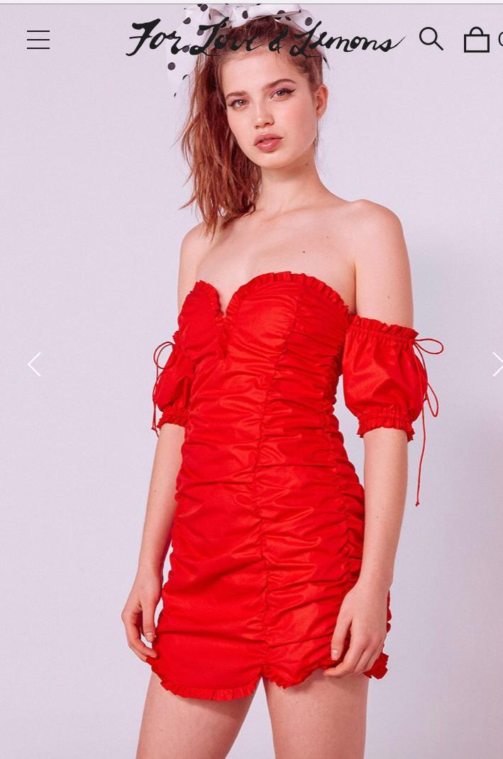 For love & lemons Jackson Shirred Mini Dress size 8 photo 4