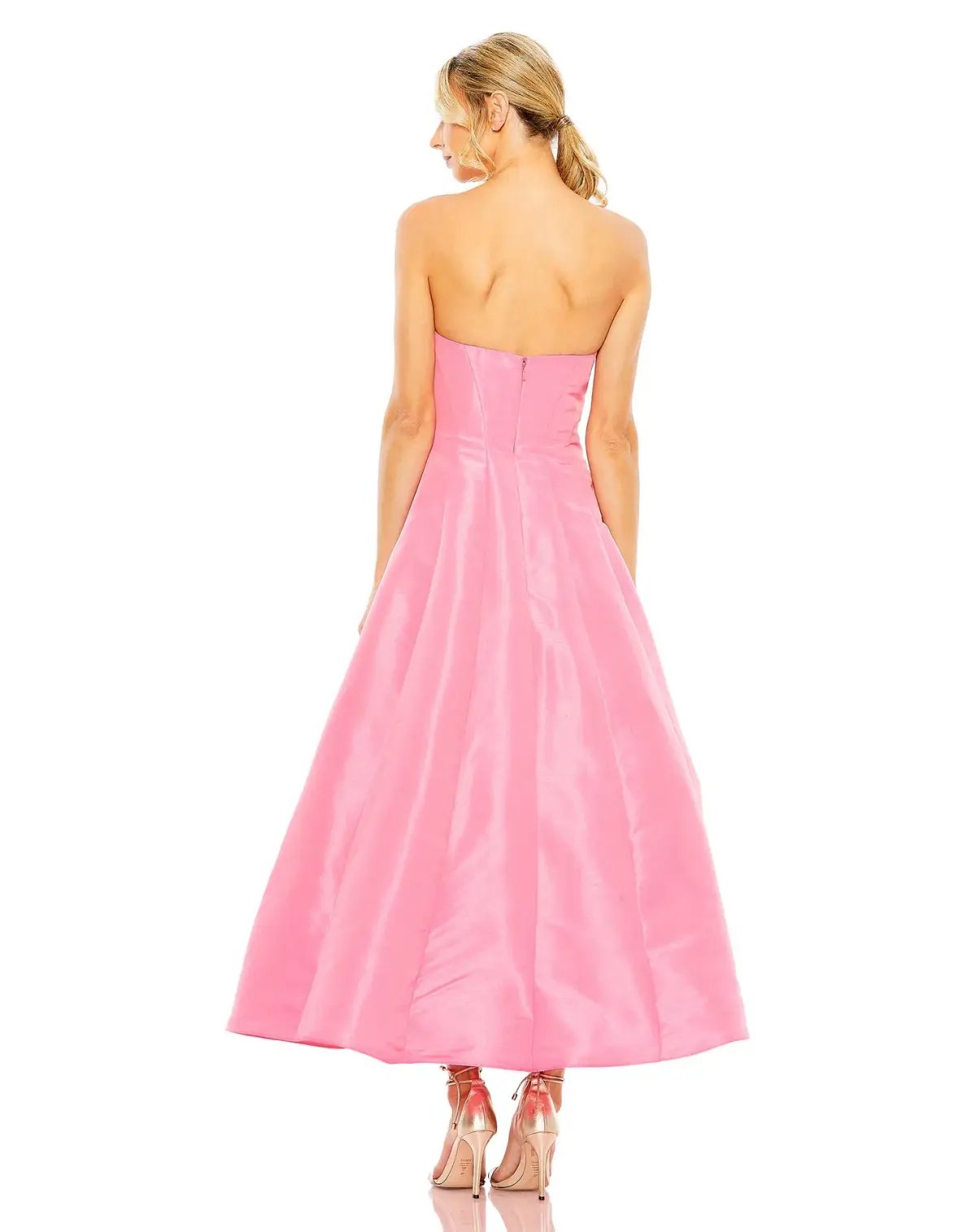 Mac Duggal Strapless Ball Gown With Bow Detail Candy Pink Size 12 photo 3