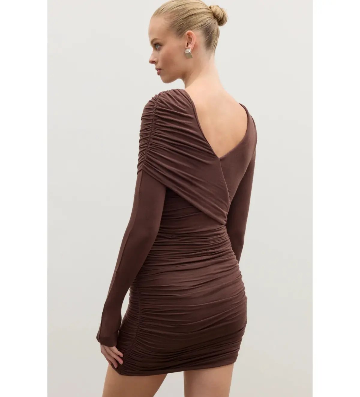 Bayse Kai Mini Dress Chocolate Size XS/AU 6 photo 3