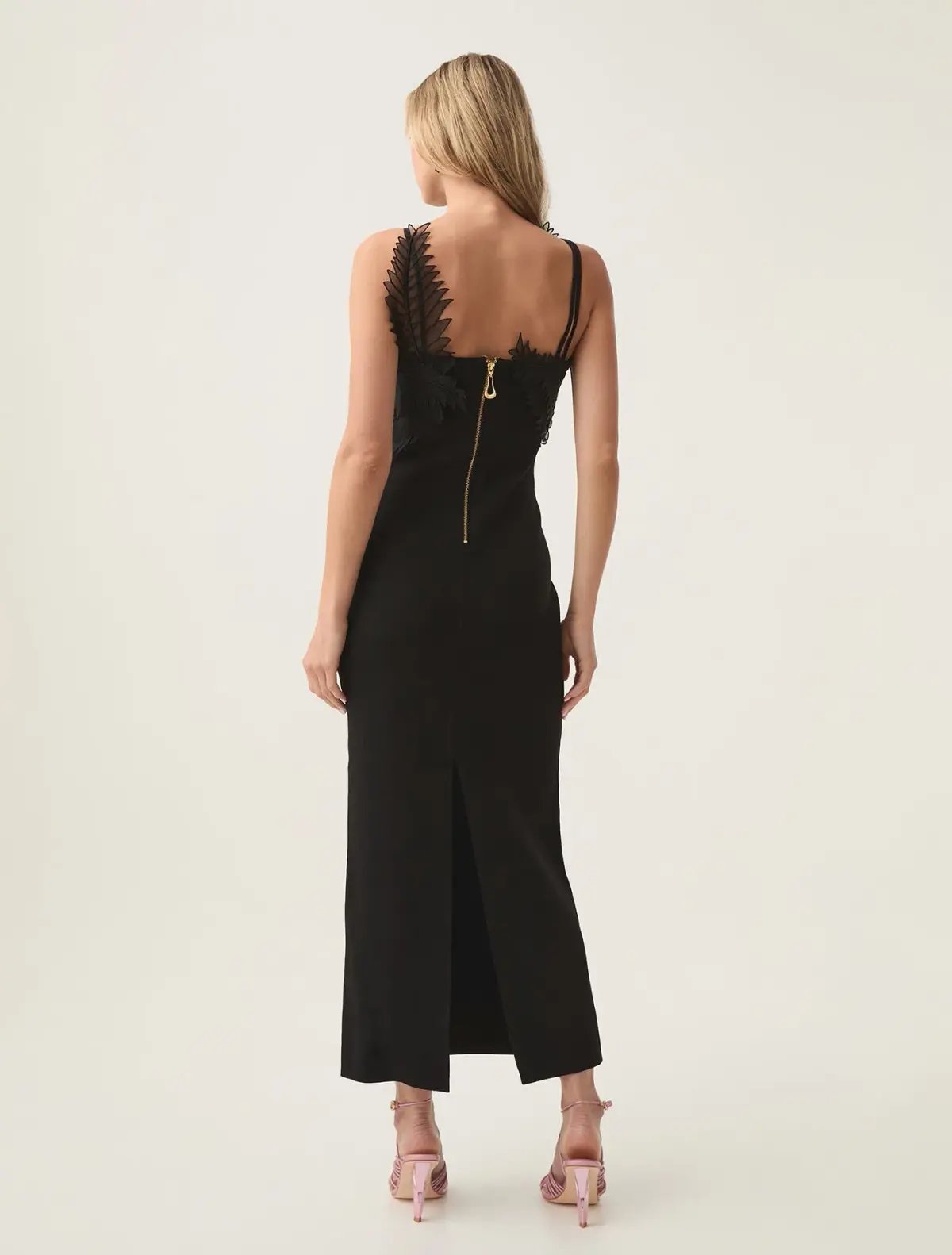 Aje Daisy Knit Maxi Dress in Black Size 8 photo 3