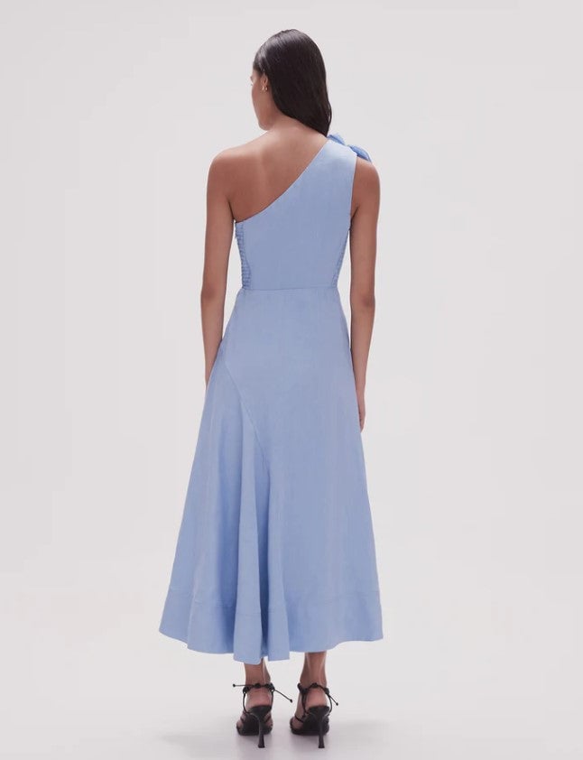Aje Adelia Ruffle Midi Dress - Light Sky photo 2