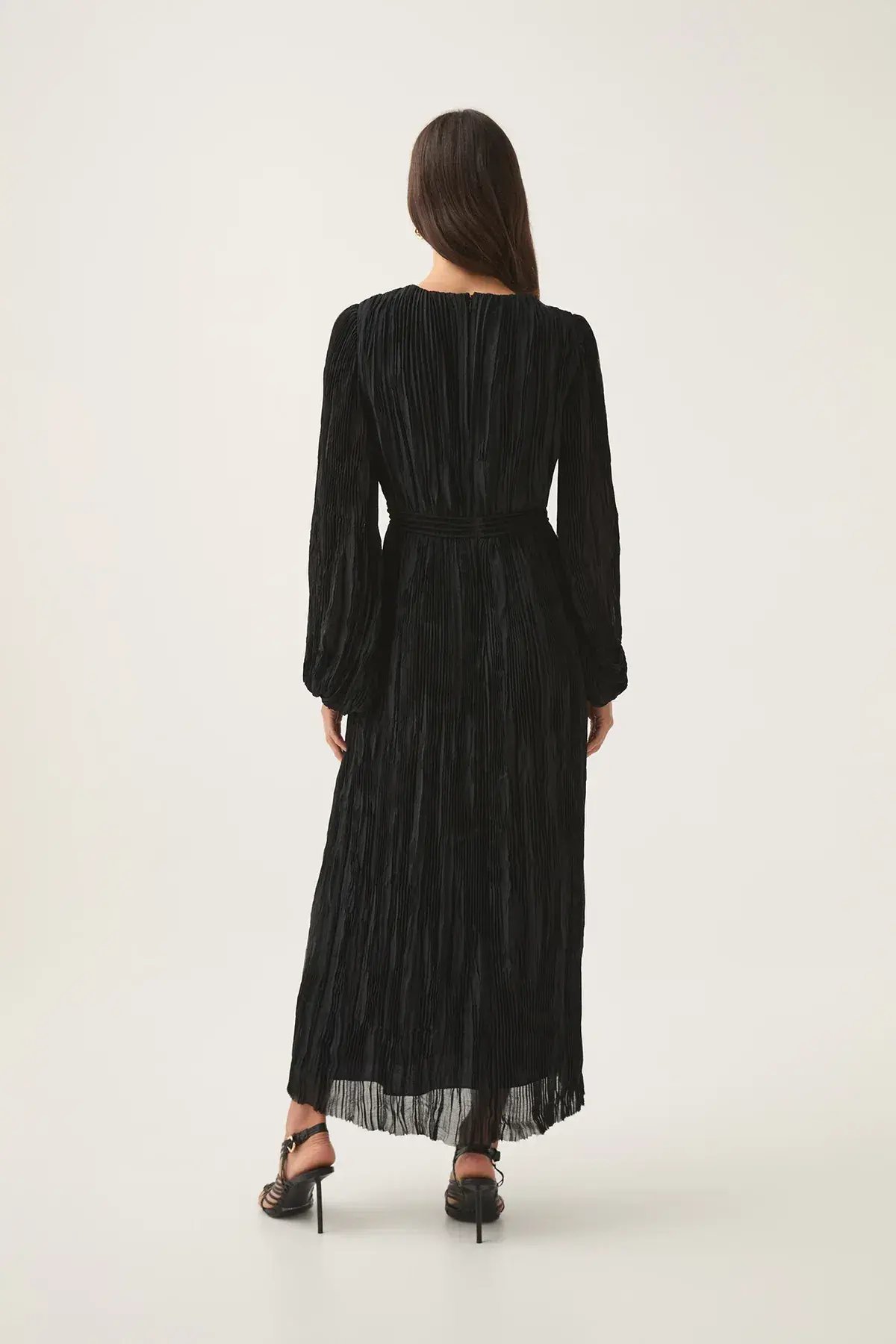 AJE Genevieve Pleated Midi Dress in Black Size S/AU8 photo 3