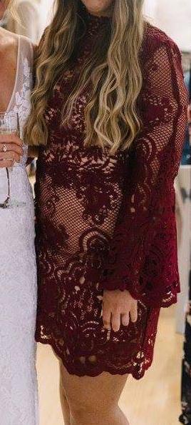 White Suede Berry Lace Shift Dress photo 5