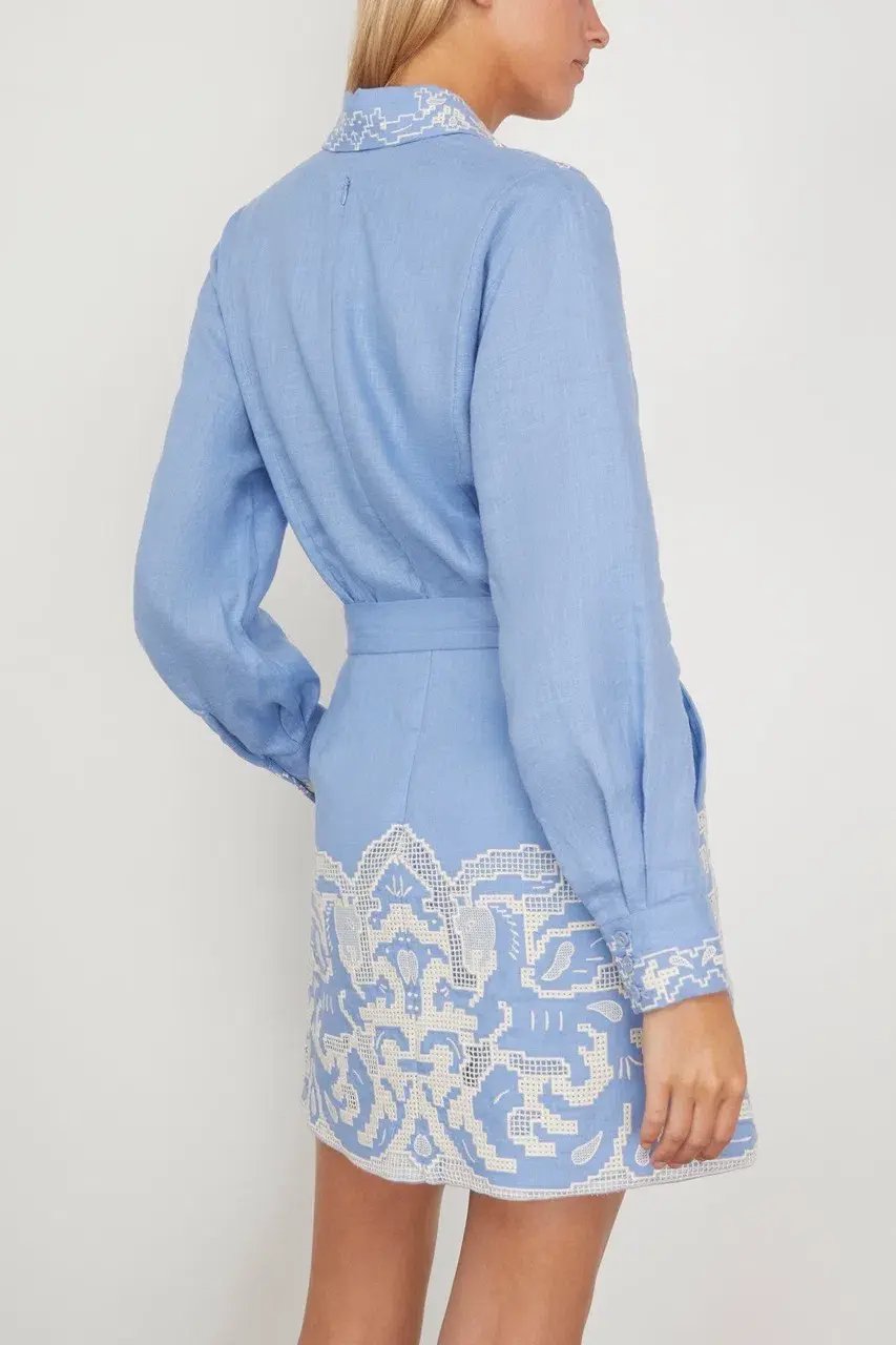 Alemais Arion Mini Dress Cornflower Blue Size AU 10 photo 7