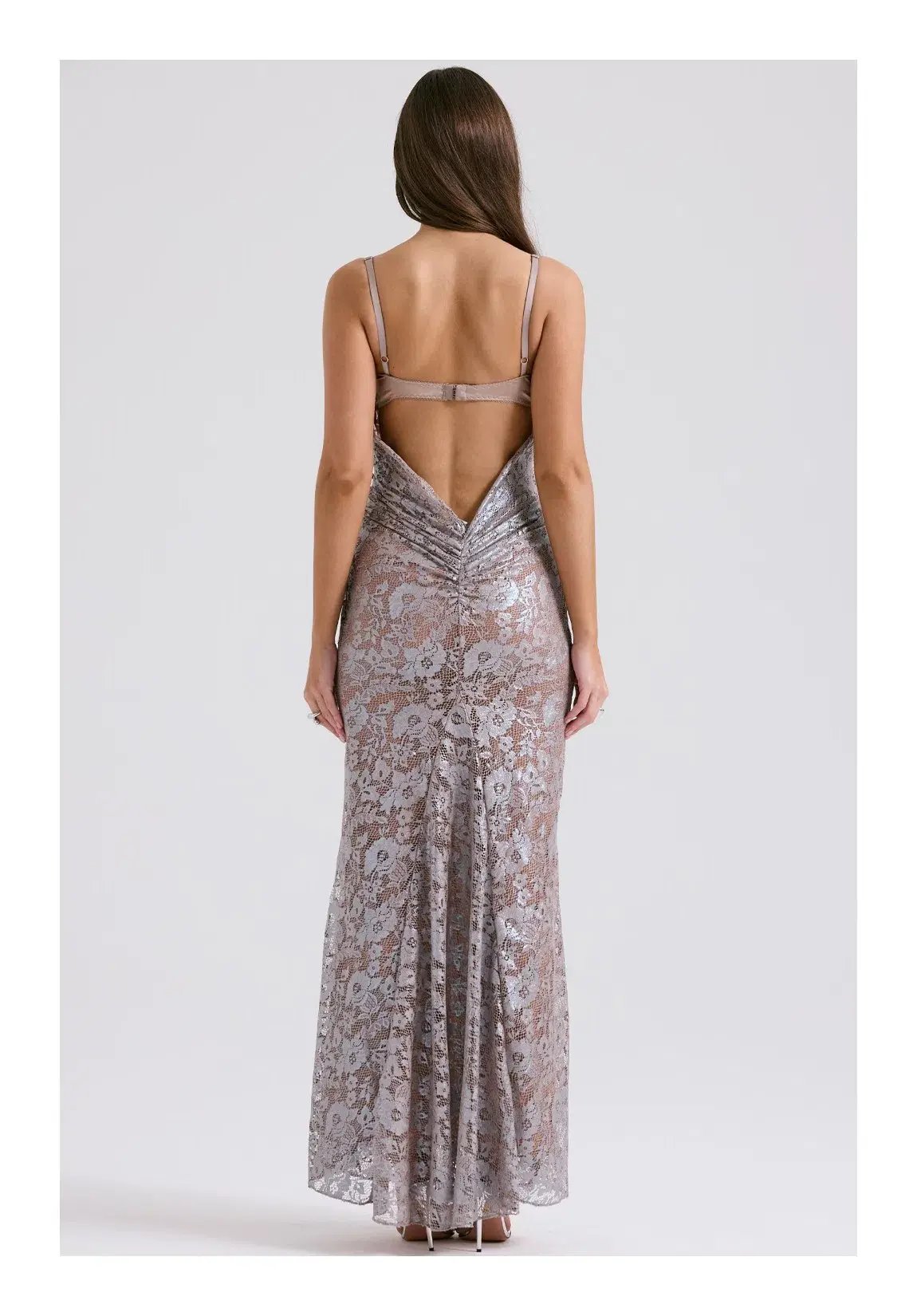 House of CB Azzurra Ice Blue Lace Godet Maxi Gown Size S/ AU 8 photo 2