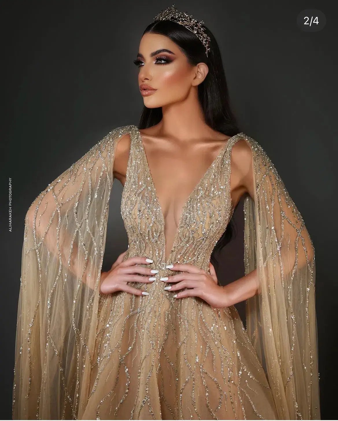 Elie Bejjani Ball Gown Gold Size 6 / XS photo 3
