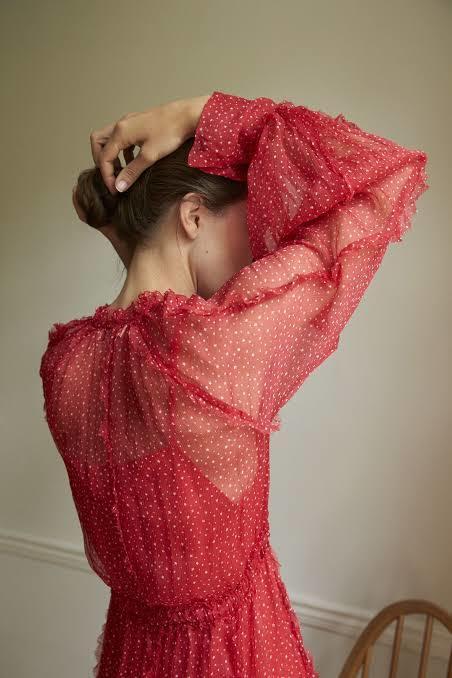 Lee Mathews Ladybird Silk Dress Red Size 8 photo 4