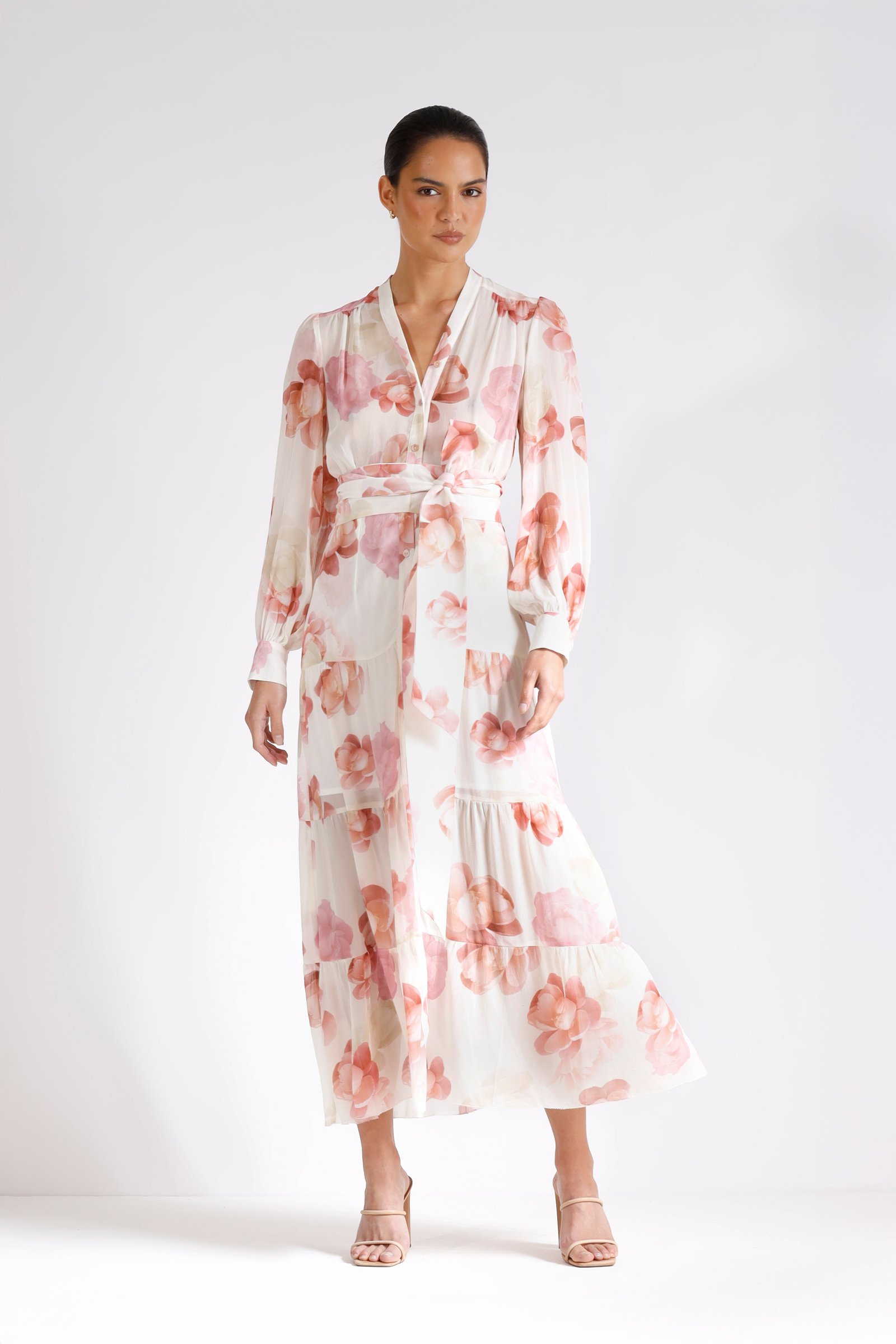 PASDUCHAS MEMOIRS SHIRT MIDI DRESS - PINK FLORAL photo 3