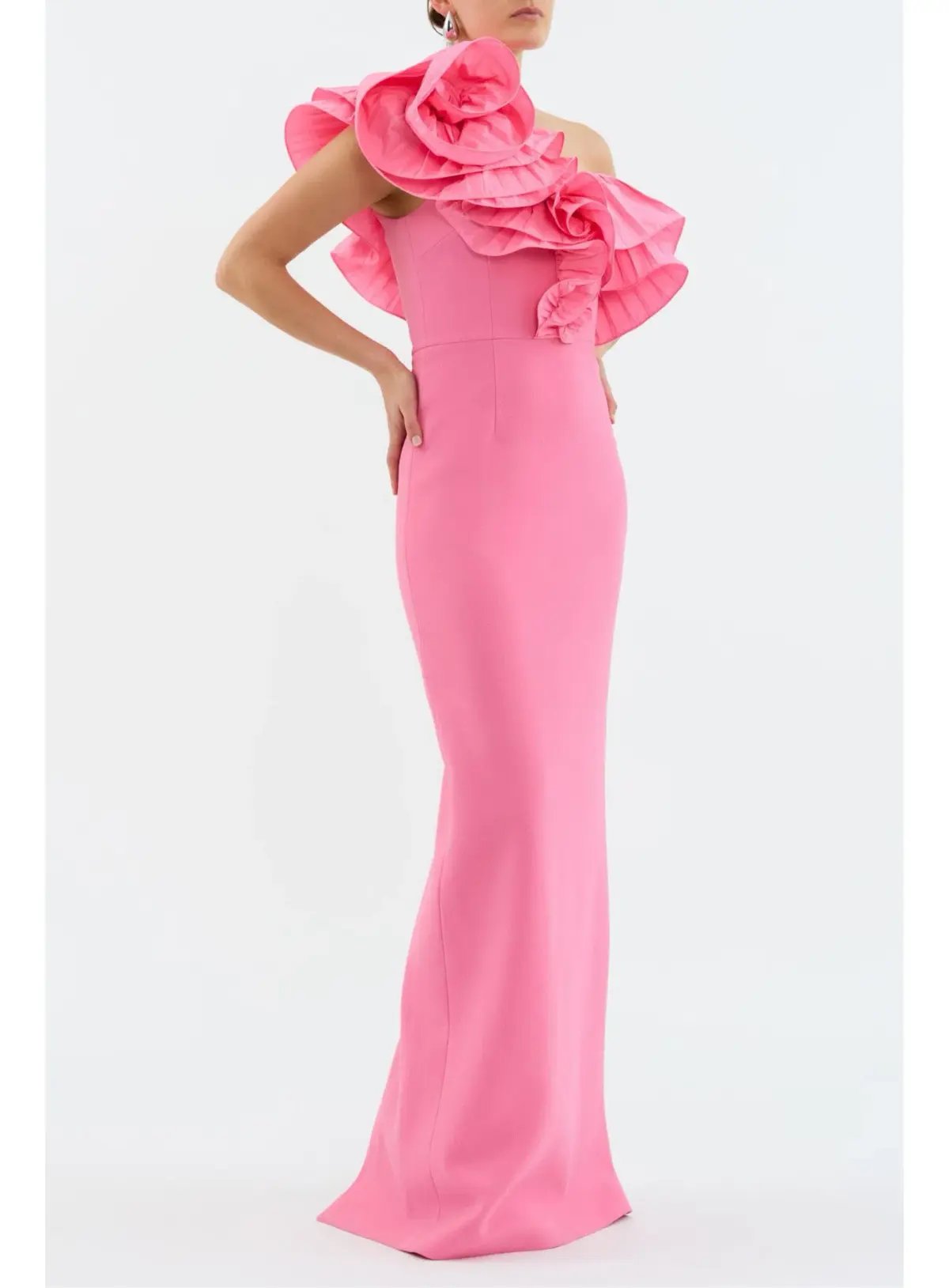 Rebecca Vallance Rosita Floor Length Gown Pink Size 6 photo 2