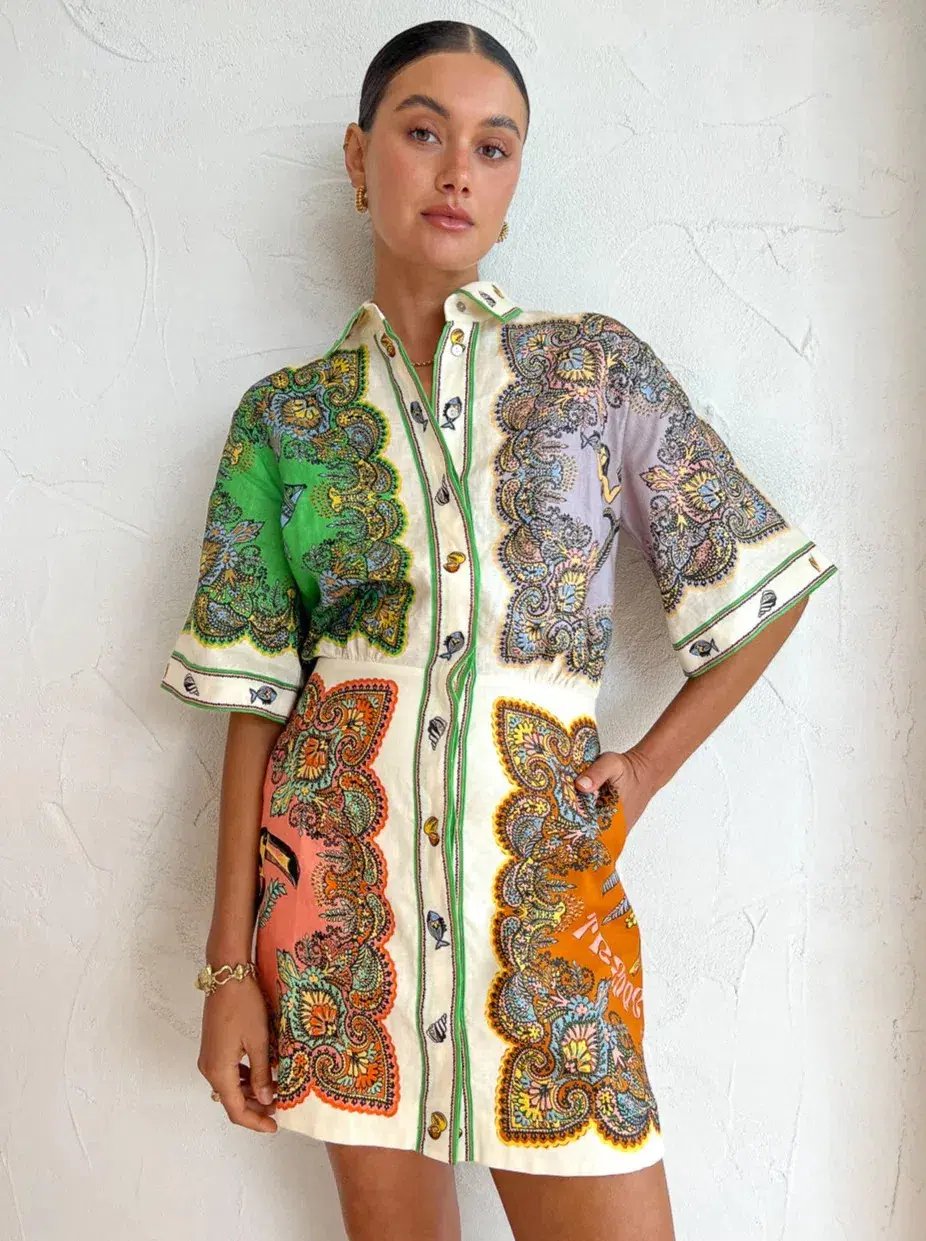Alemais Trippy Troppo Mini Dress in Multi Size AU 10 photo 2