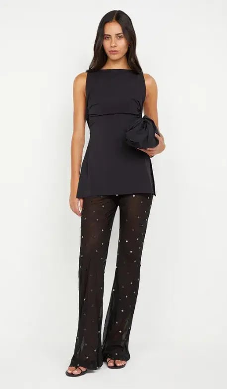 Bec and Bridge Domenic Boatneck Top in Black and Arielle Pant in Black Sequin Set Size 8 / Small AU photo 3