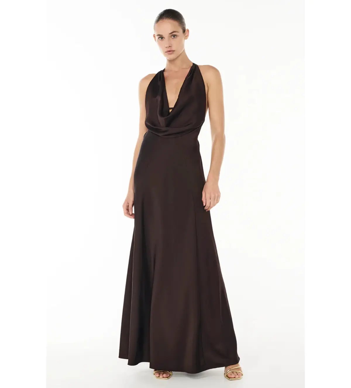 Manning Cartell Charmed Cowl Slip Dress In Dark Chocolate Size AU 8 photo 2