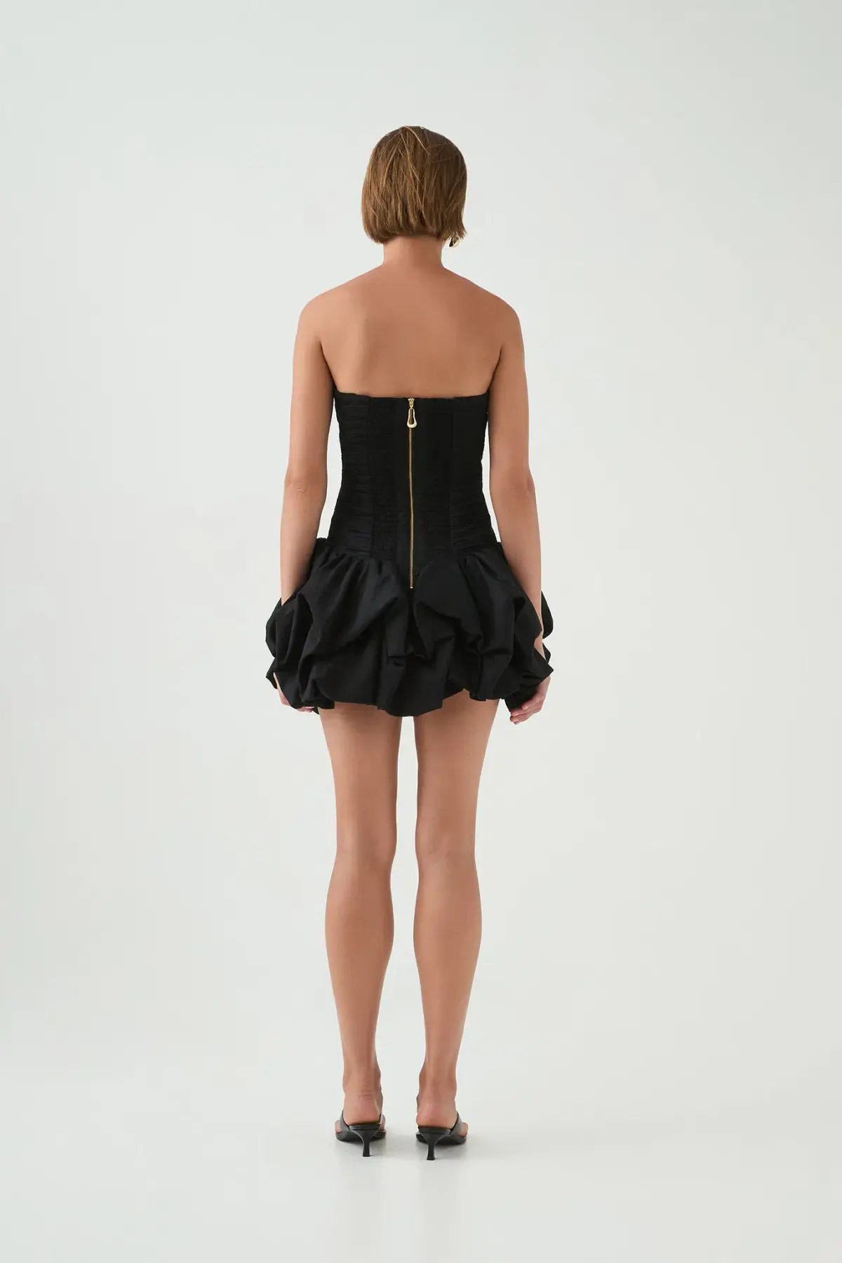 Aje Violette Bubble Hem Mini Dress in Black Size 8 photo 5