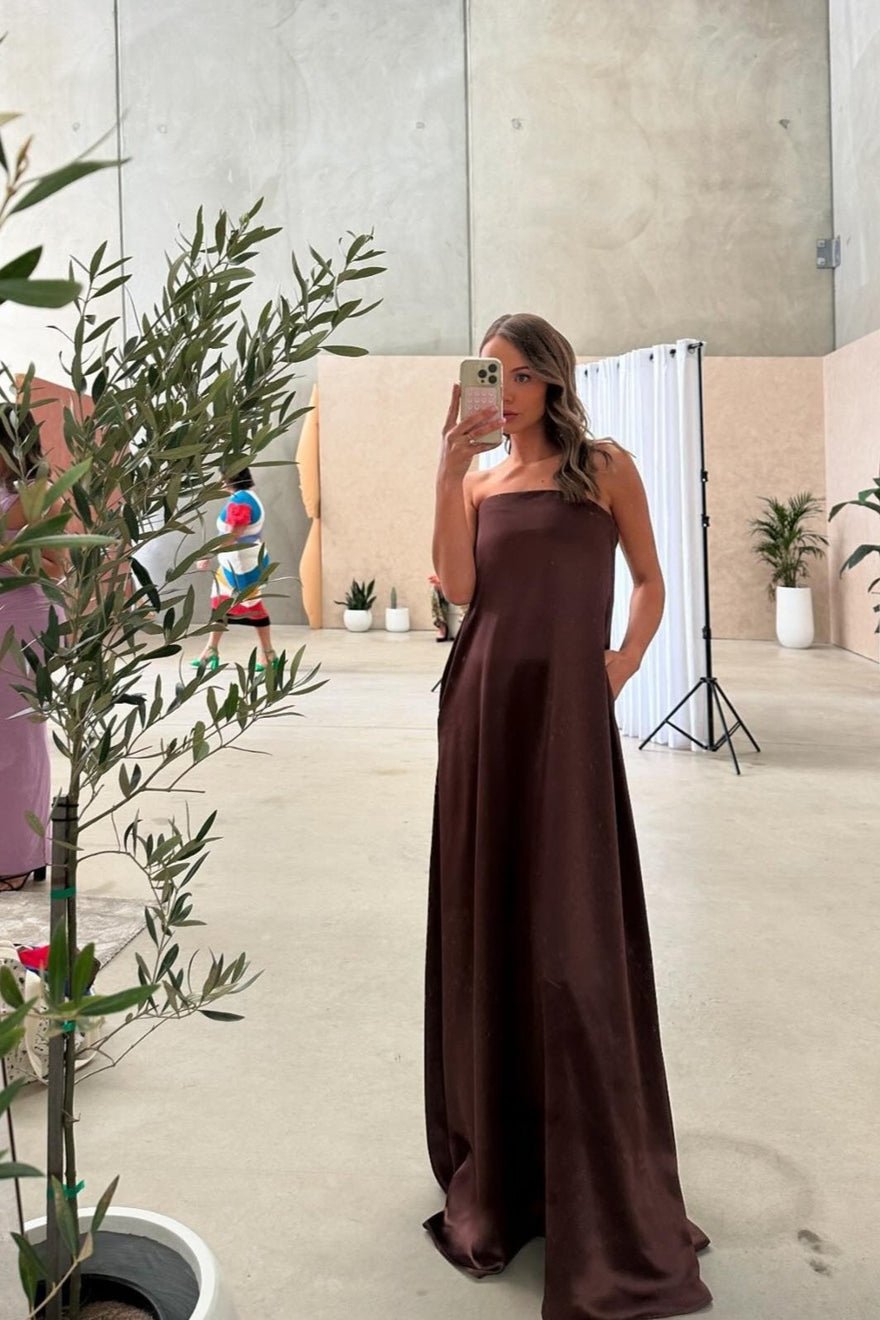 Anna Quan Delfina Dress, Chocolate photo 3