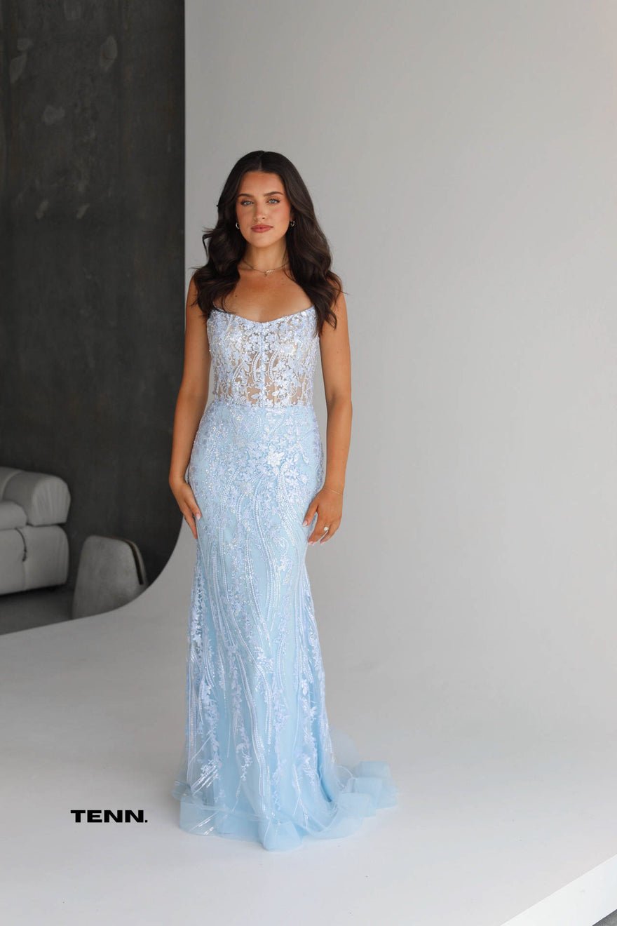 Sherri Hill Butterfly Gown - Light Blue photo 2