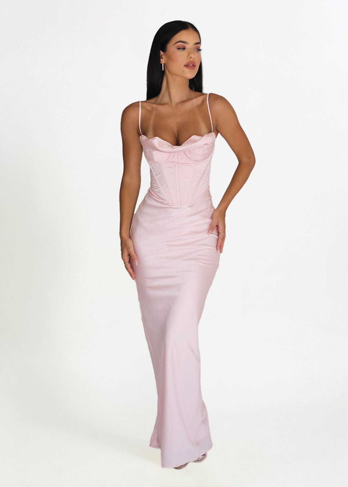 Charmaine Corset Gown in Blush Pink photo 2