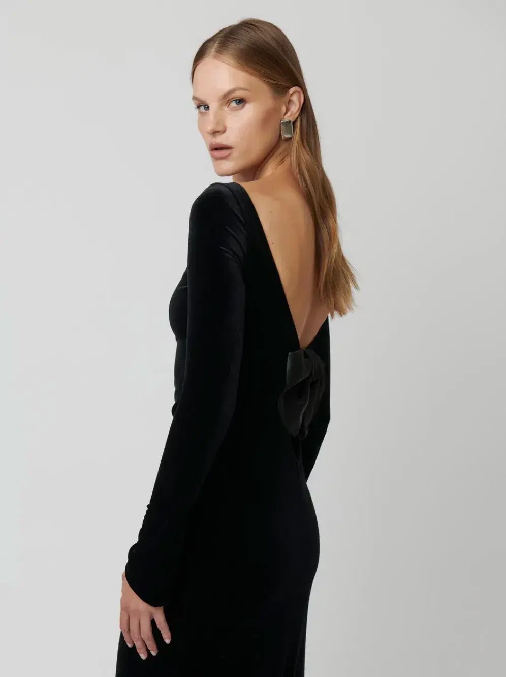 Effie Kats Yasmin Maxi Dress Black Velvet Size XS / AU 6 photo 4