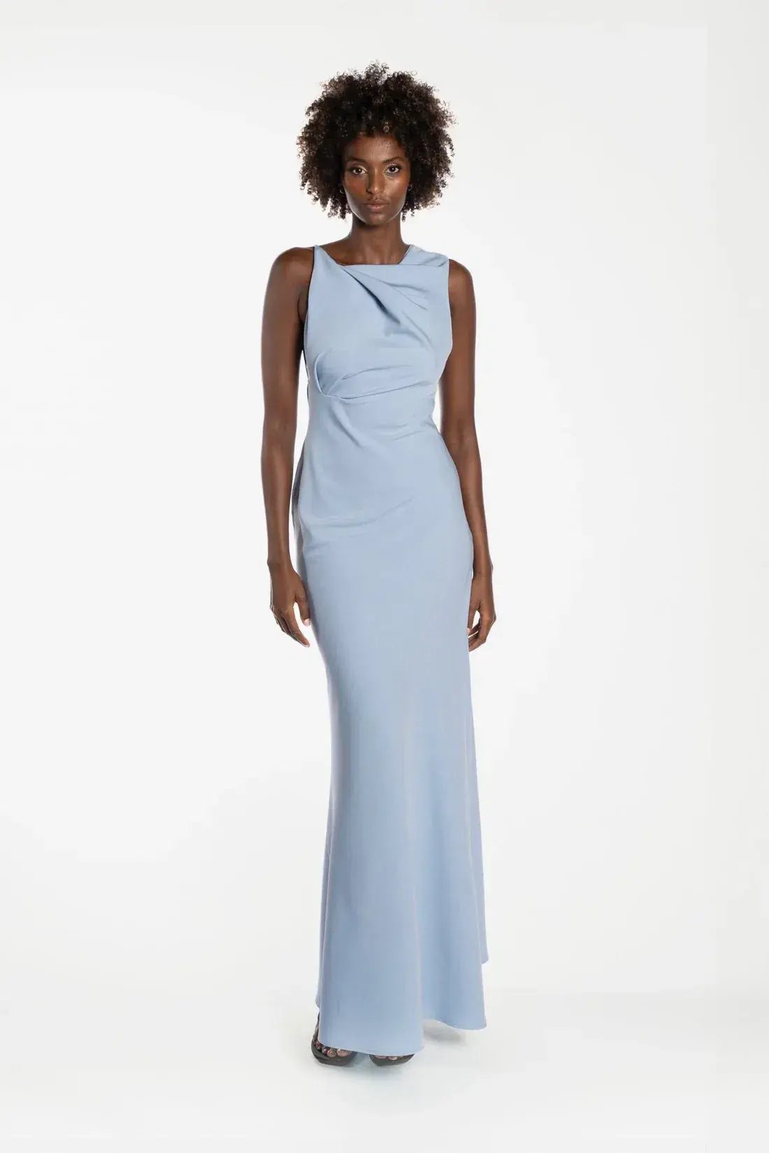 BARIANO Navy full length formal dress photo 23