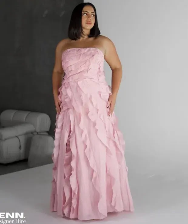 Aje Allairie Strapless Gown Chalk Pink Size 8 photo 3
