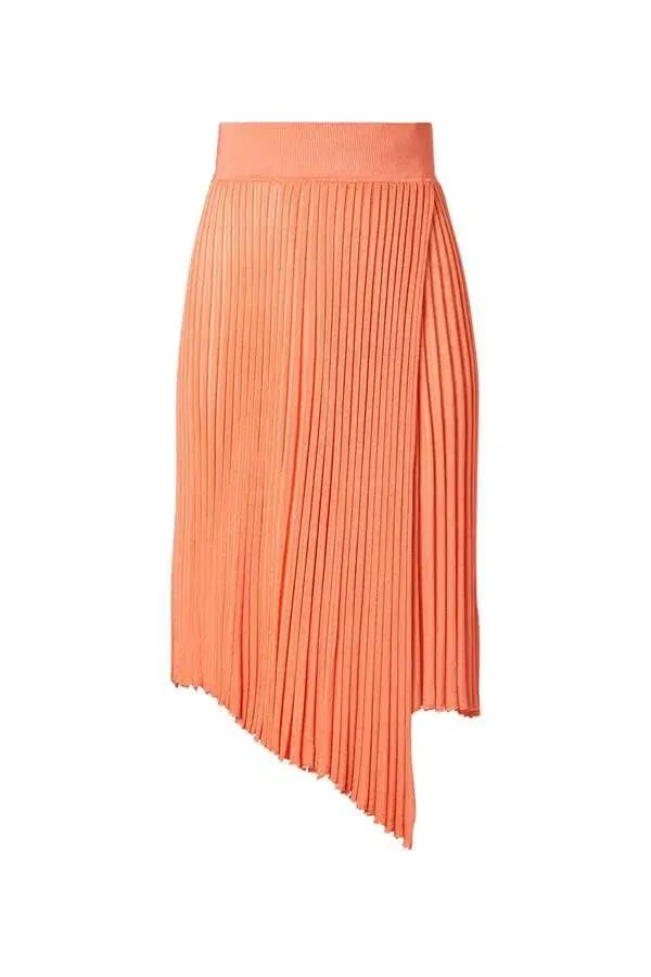 Scanlan Theodore Gloss Knit Sweater and Pleated Skirt Set Orange Size 6 photo 7