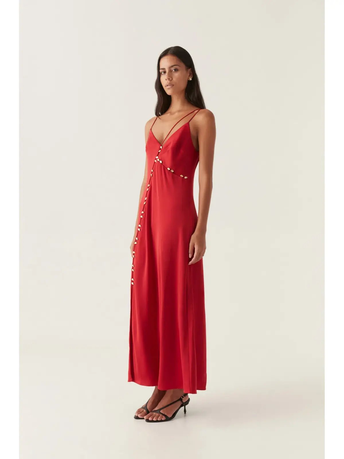 Aje Riddle Button Down Maxi Dress in Red Size AU 6 photo 2