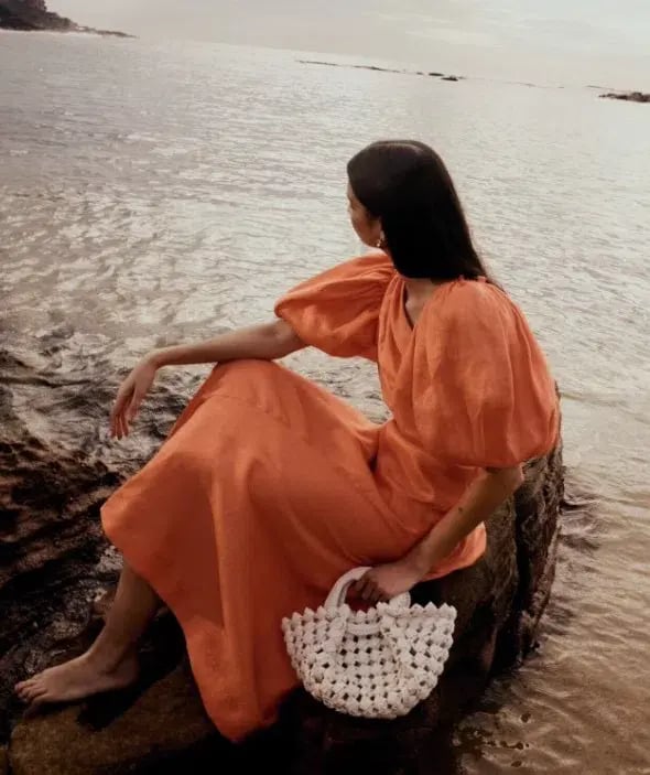 Aje Maia Off Shoulder Midi Dress Coral Size 8 photo 4