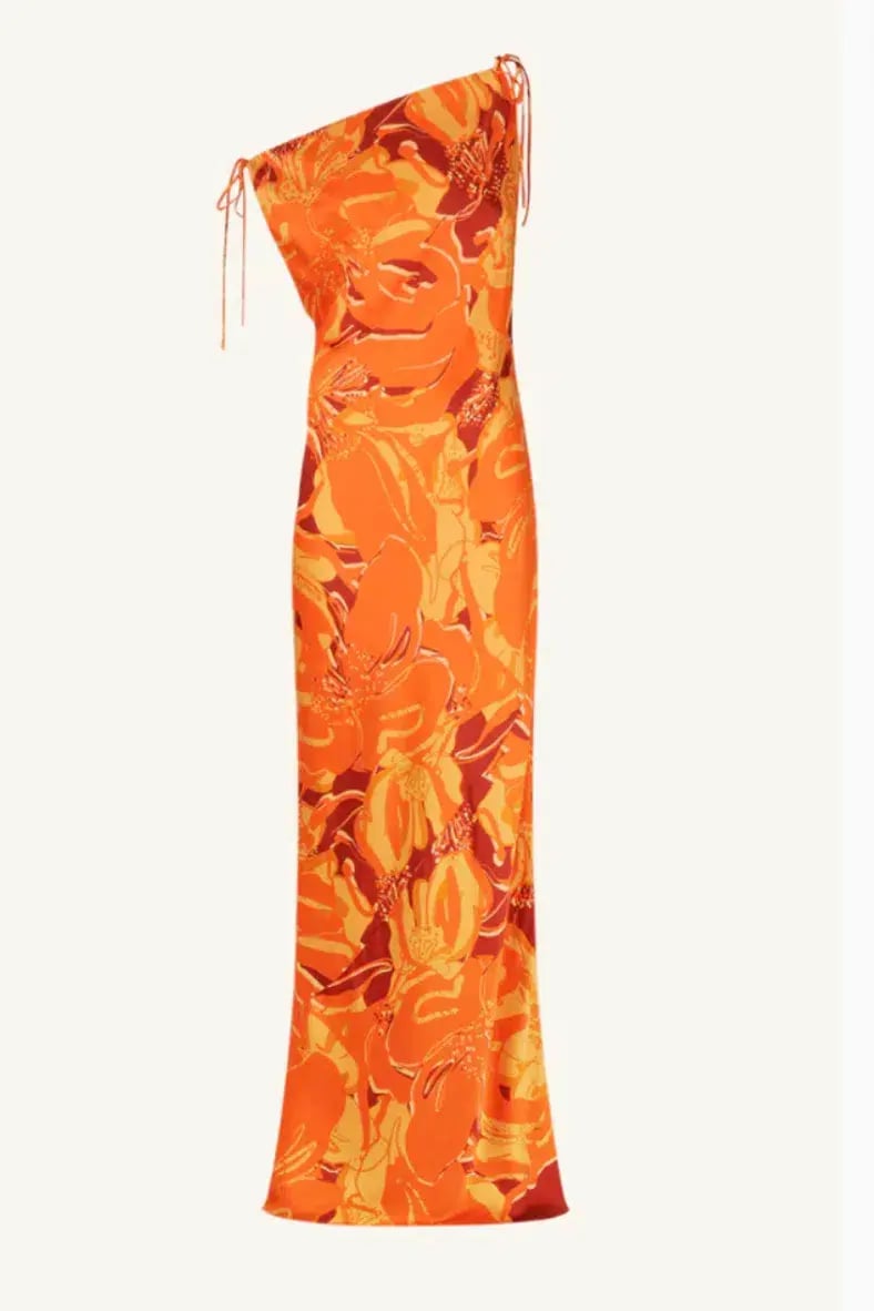 Shona Joy Chara Silk Tie Maxi Dress Chara Print Size 10 photo 3