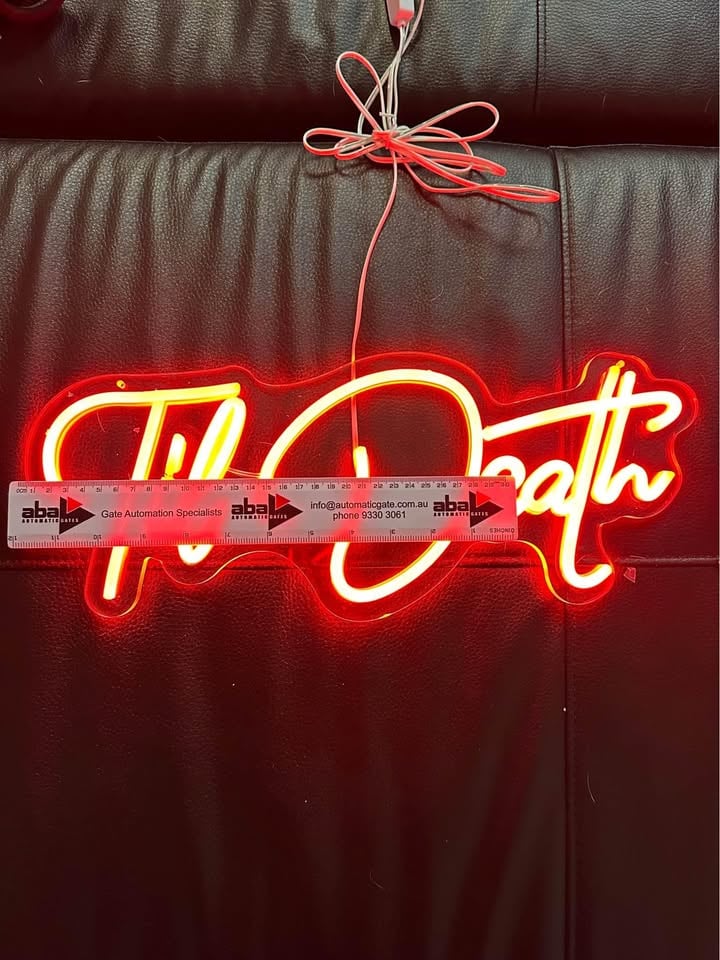 FOR HIRE - Til Death Neon Sign photo 2