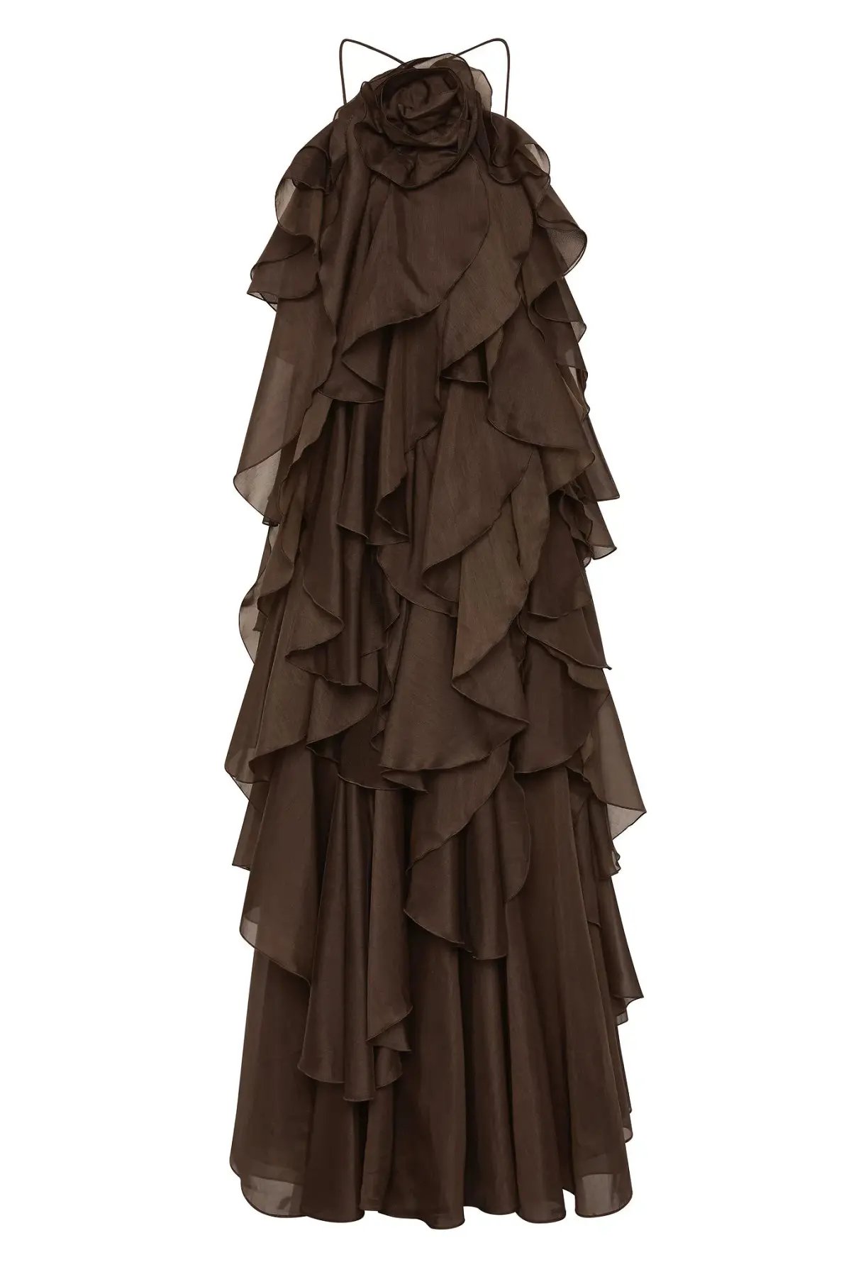 Aje Pandorea Layered Maxi Dress in Carob Brown Size AU 10 photo 6