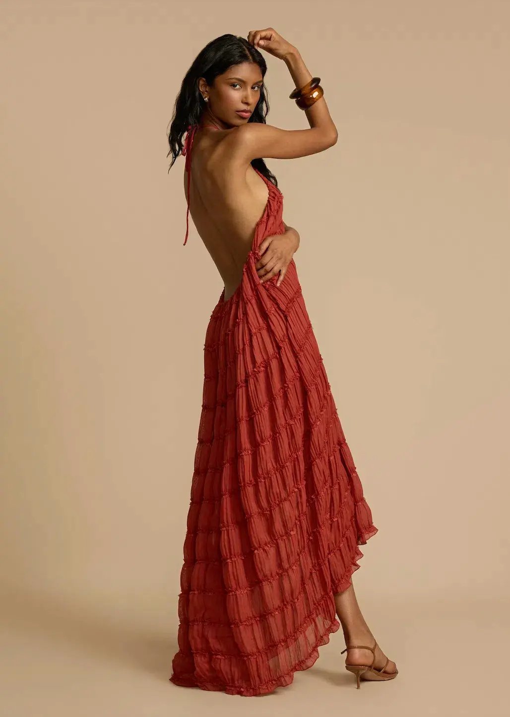Arcina Ori Juliette Halter Top & Maxi Skirt Set Red Size S / AU 6-8 photo 14