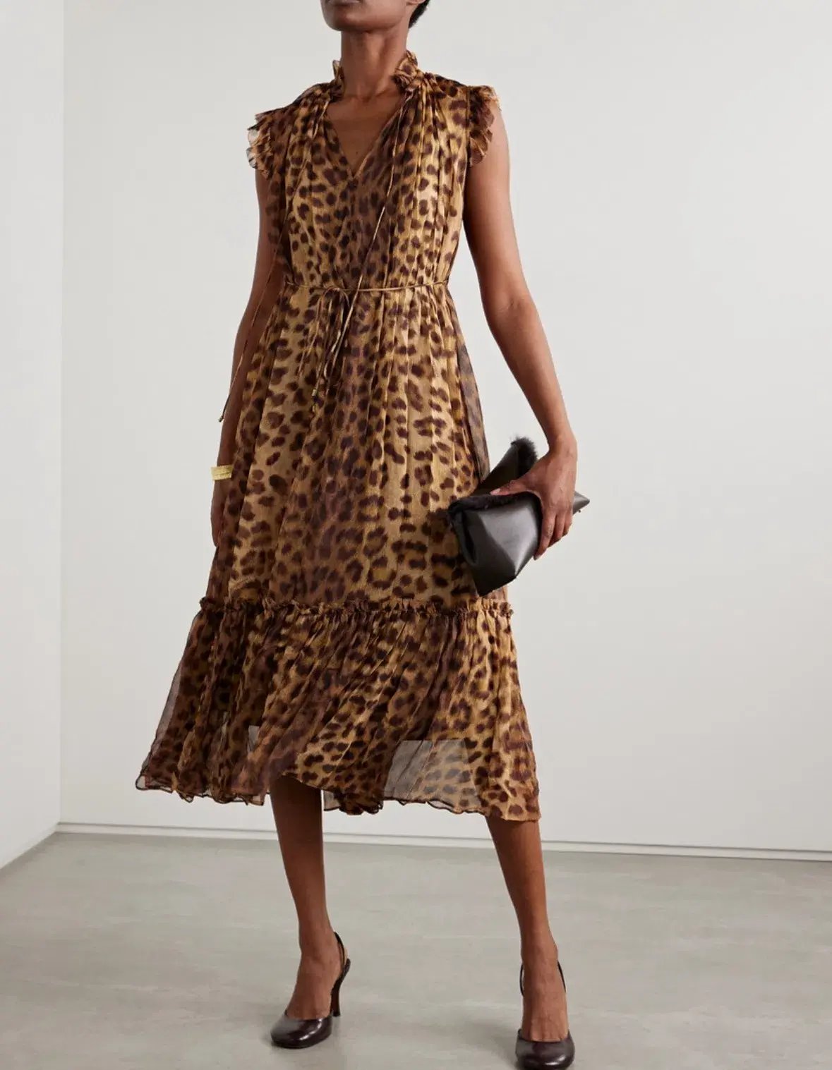 Zimmermann Crush Leopard Midi Dress Print Size 14 photo 2