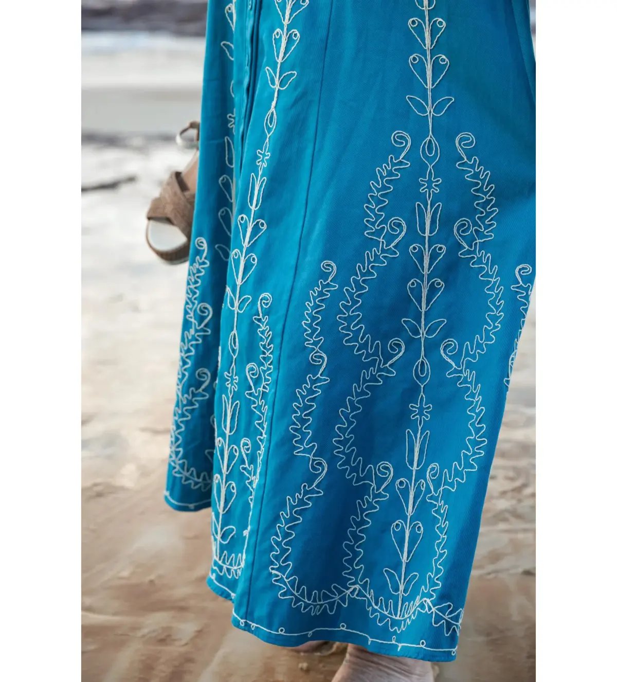 Alemais Donovan Corded Midi Dress Blue Print Size AU 16 photo 5