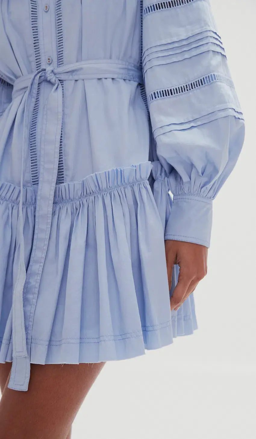 Aje Elodie Ladder Trim Mini Dress Blue Size 8 photo 4