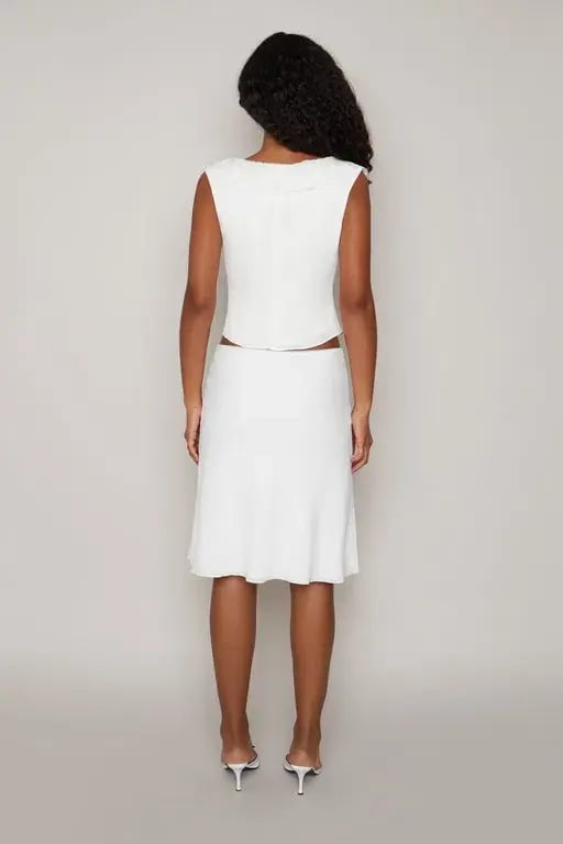 Danielle Guizio Paloma Lace Top & Skirt Set White Size 6 photo 2