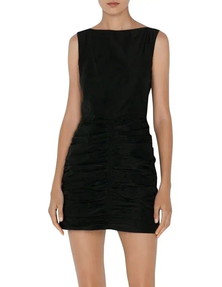 Cue Tech Ruched Mini Dress Black Size 8 photo 2