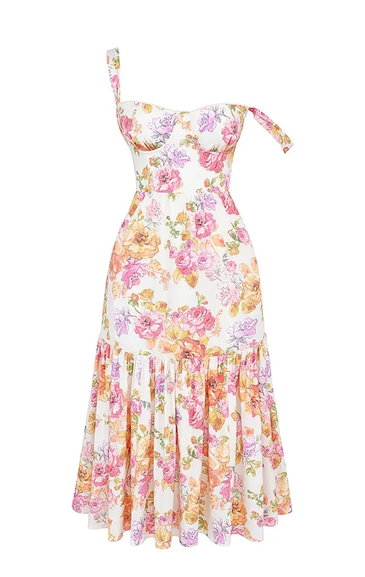 House of CB Elia Midi Dress Ivory Floral Size L / Au 12 (+cup) photo 7