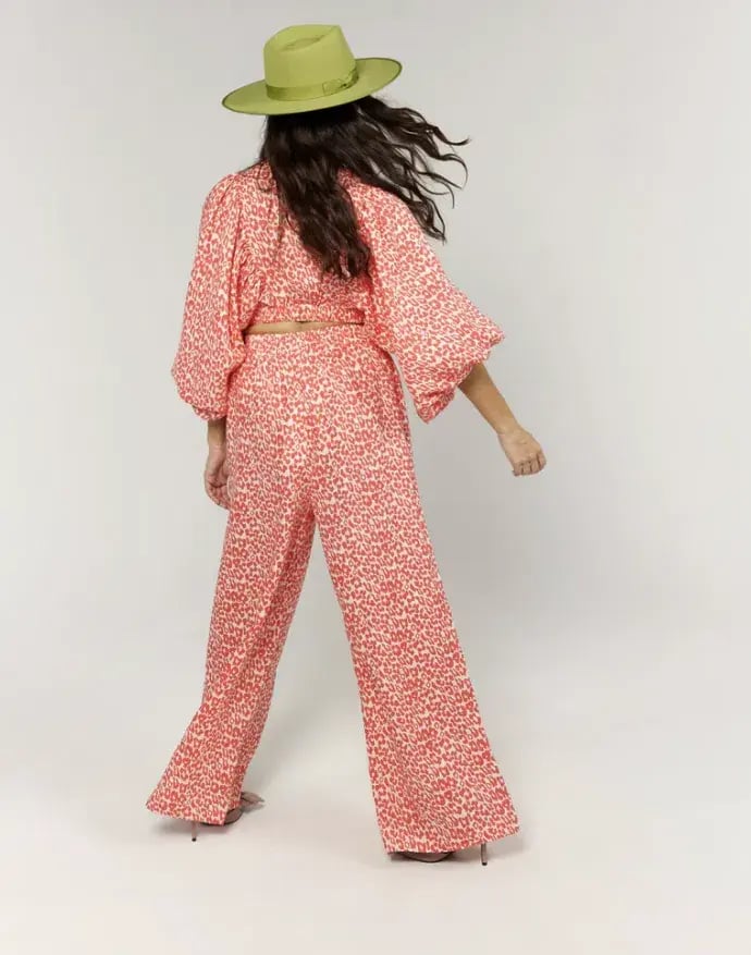 La Boheme Girls Coral Oat Leopard Juno Pant Essie Top Set Size S AU 6 photo 3