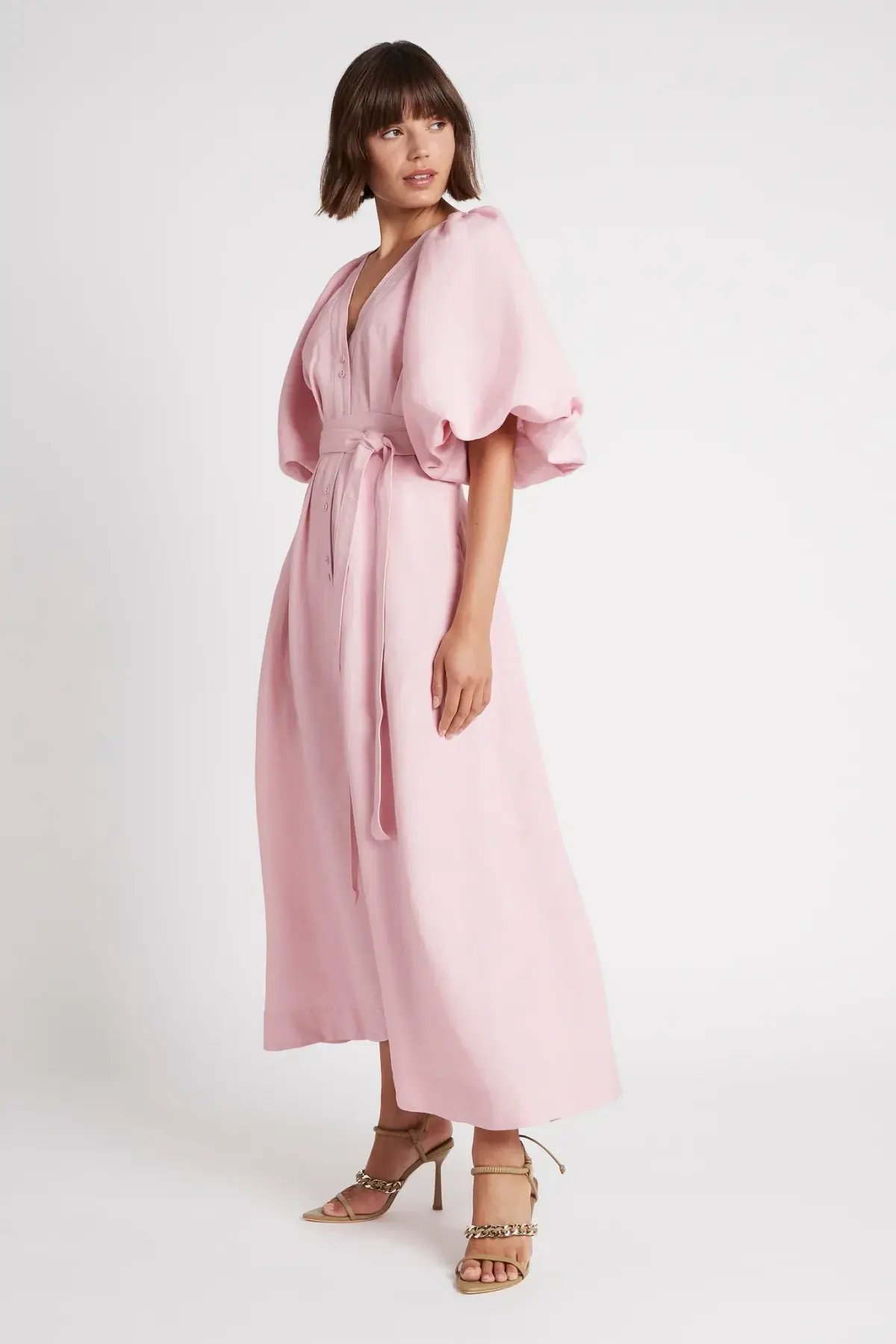 Aje Evermore Midi Dress Rose Pink Size 8 photo 3