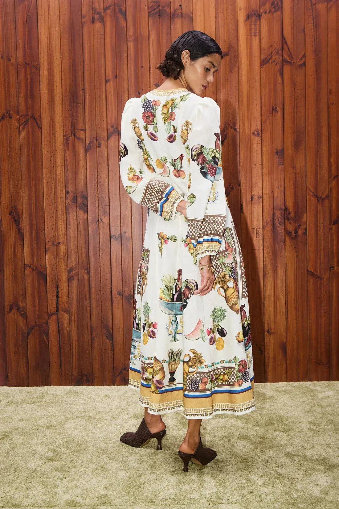 Alemais Mercado Midi Dress Print Size AU 4 photo 2