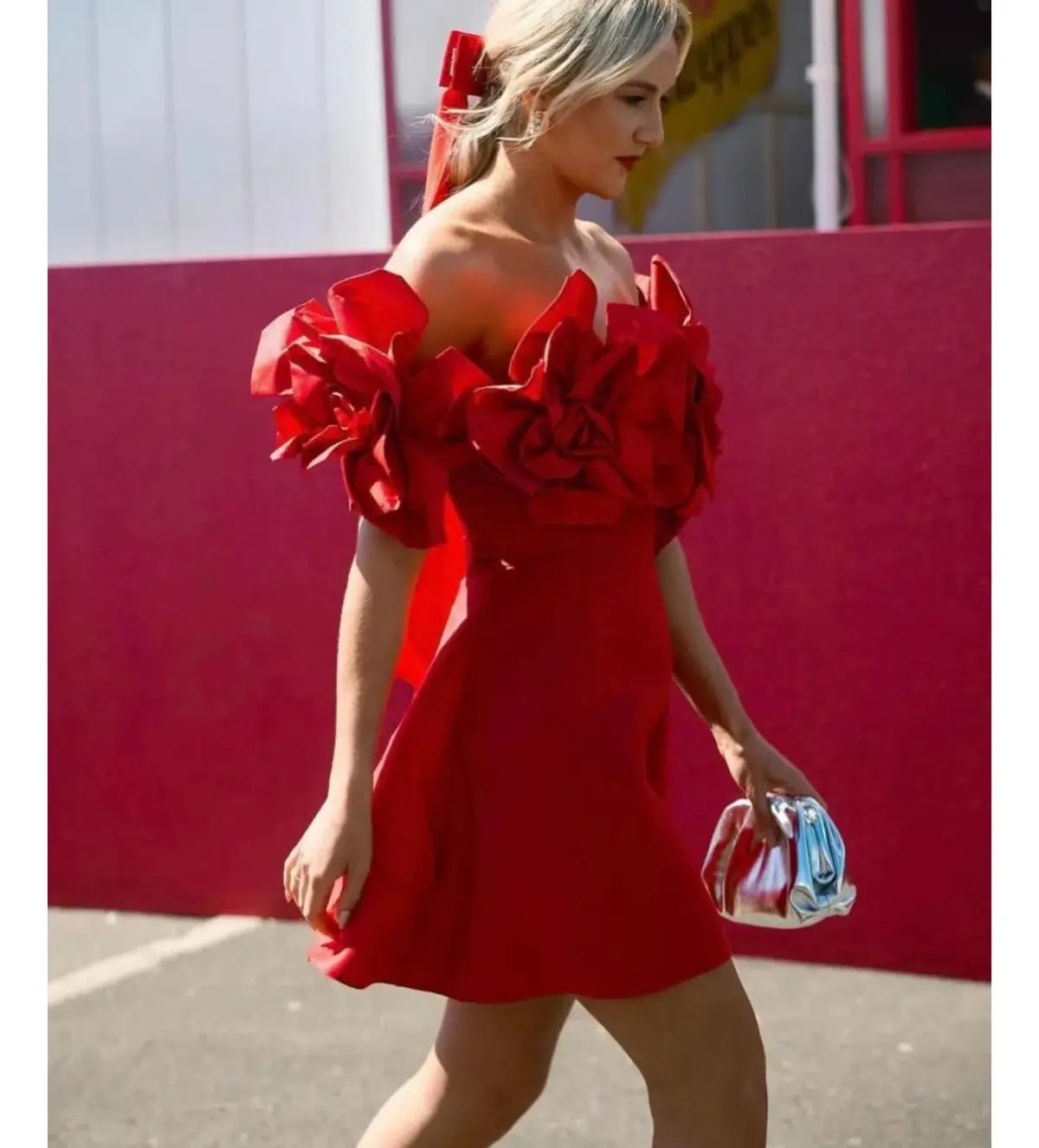 Aje Etta Mini Dress Scarlet Red Size AU 10 photo 4